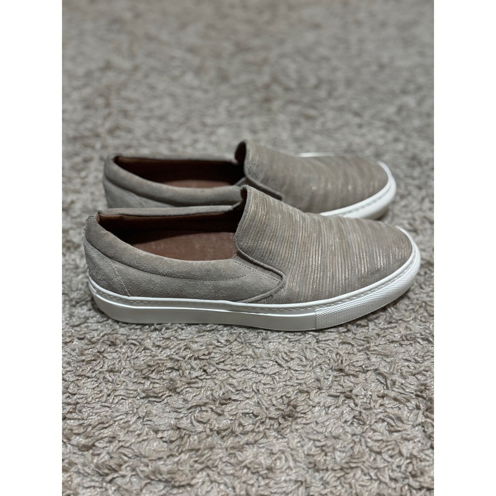 M‎ Gemi Womens Slip On Sneakers Size 37 Metallic Stripe Suede Made in Italy